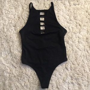 Victoria SPORT strappy high neck bodysuit